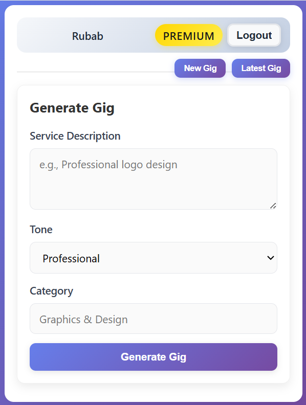 AI gig generation
